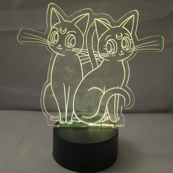 Sailor Moon Cat Etched LED Lamp Light Naoka Takeuchi Toei Just Funky Luna - Picture 5 of 16